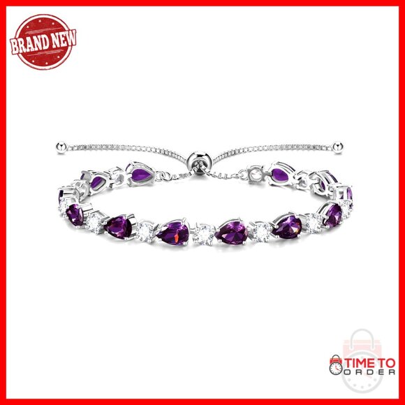 Sterling Silver Tennis Bracelet Bolo Adjustable Elegant Fine Jewelry Gift